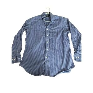 Polo Ralph Lauren Regent Custom Fit Blue White Striped Shirt Mens 16 32/33